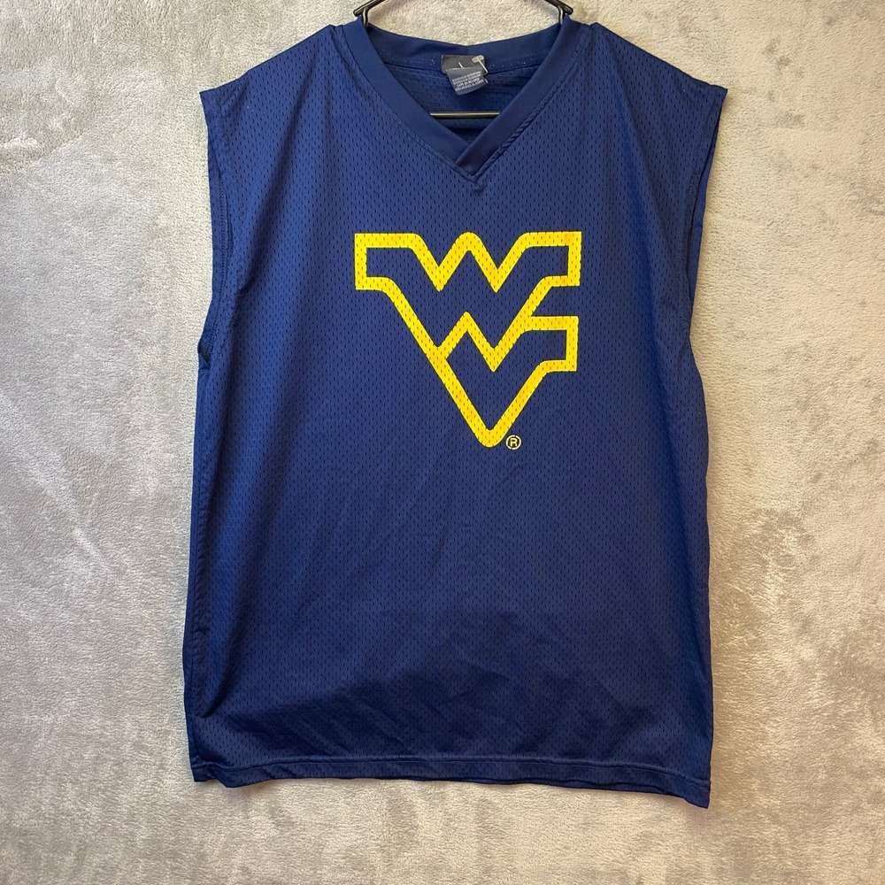 West Virginia Mountaineers Pro Edge Mesh Jersey Tank Top Navy Blue Mens Size L